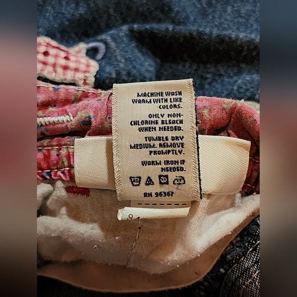 Vintage OshKosh B'gosh 24M Denim Overalls Alphabet Floral Lining 90s - Picture 11 of 12